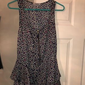 Floral zipper ruffle mini dress